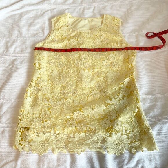 Vintage Floral Lace Tank Butter Yellow - Picture 9 of 12